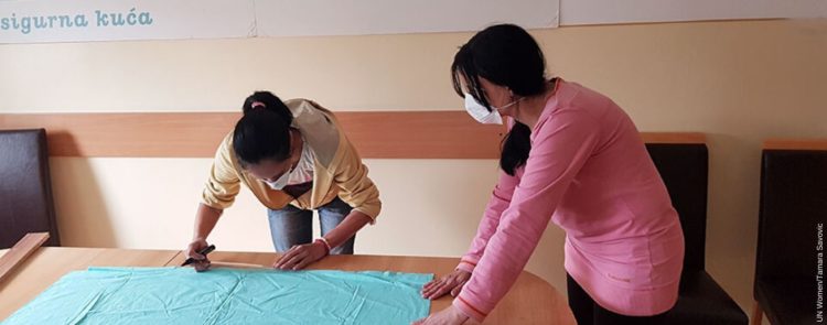In a Serbian town, survivors of domestic violence are sewing face masks for those in the front line of COVID-19 response