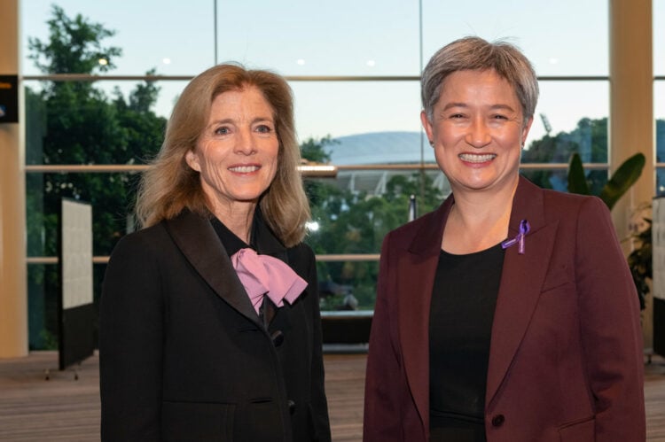 Ambassador Caroline Kennedy and Senator the Hon. Penny Wong at the Adelaide IWD Breakfast 2023. Photo: Jennie Groom