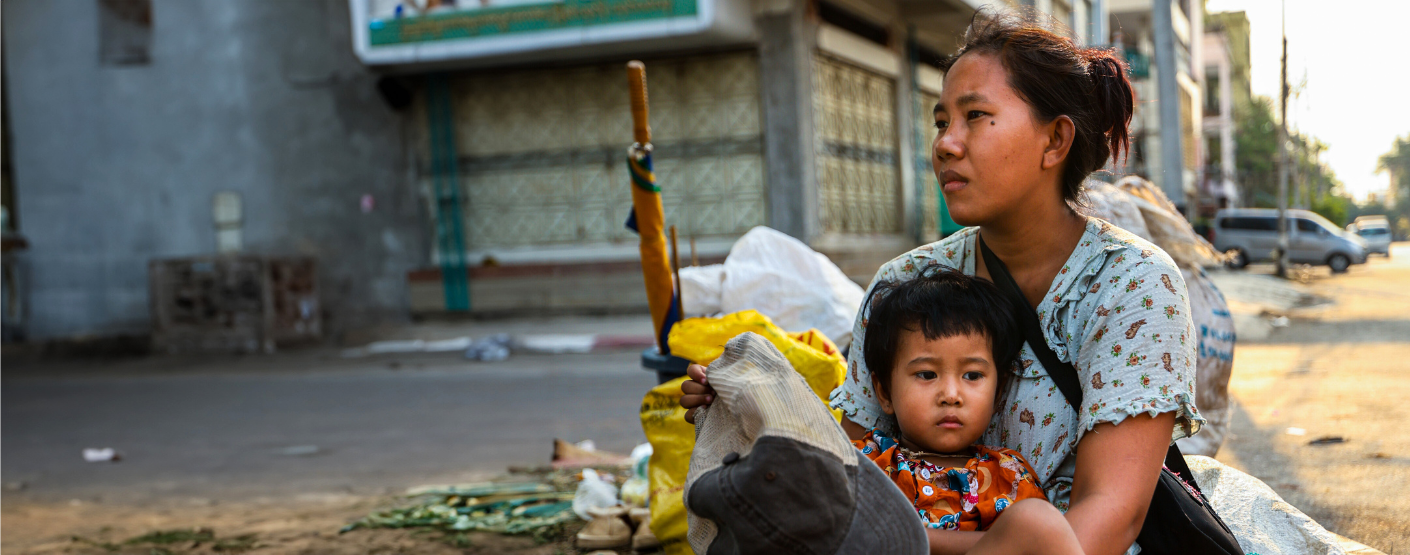 Myanmar Earthquake: 3-year-old Phoo Pyae Khaing sits in the lap of mother, Ma Ei